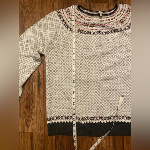 TALBOTS Pullover Sweater Women Size 1X Cotton Blend Fair Isle Nordic Soft Ivory - Picture 6 of 6